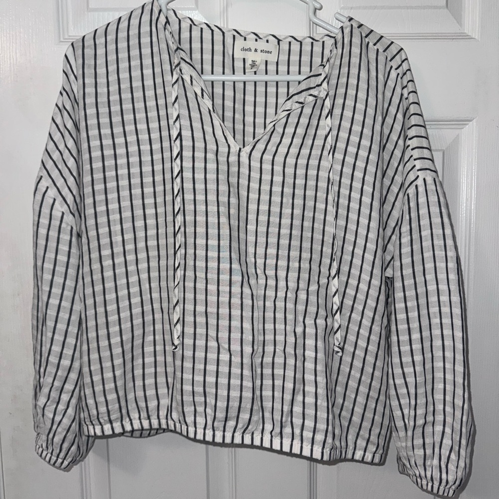 Cloth & Stone Striped Peasant Blouse